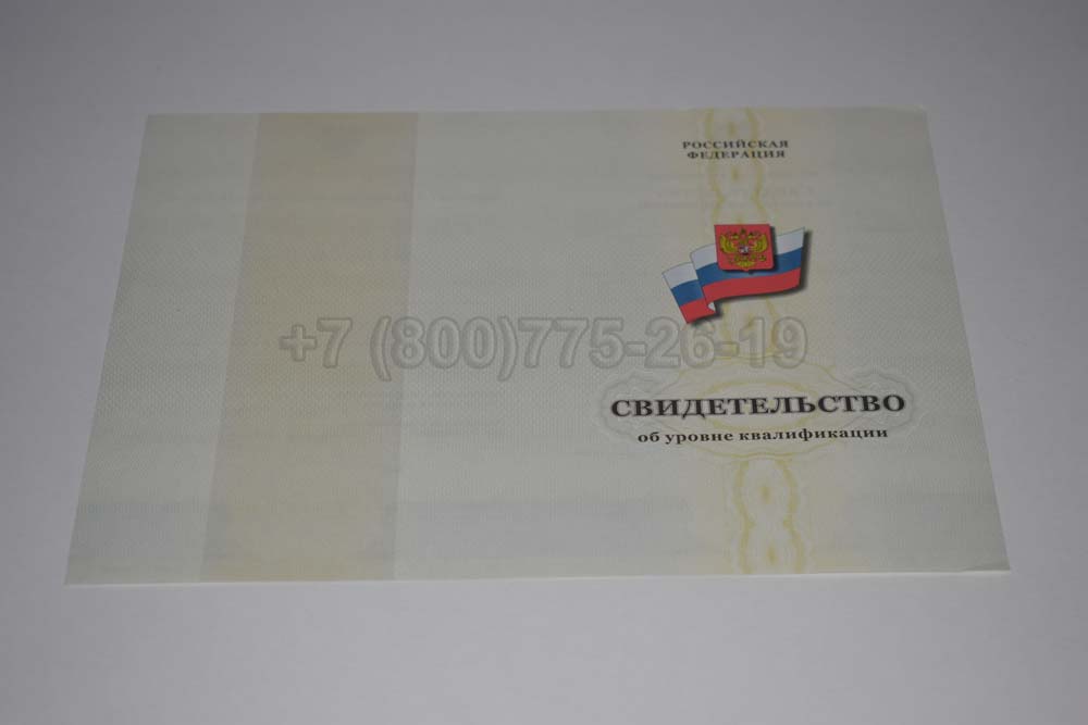 Бланк свидетельства об уровне квалификации Гознак 1994-2025 год выпуска г.Челябинск