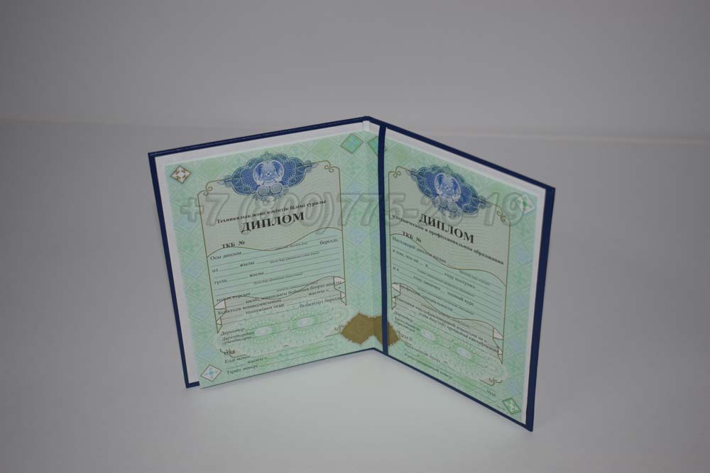 Диплом техникума Казахстана Гознак 2014-2025 год выпуска г.Челябинск