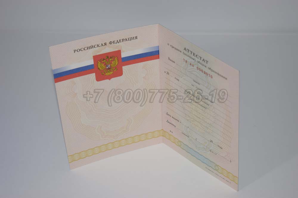 Аттестат за 11 класс Гознак 2008-2009 год выпуска г.Челябинск