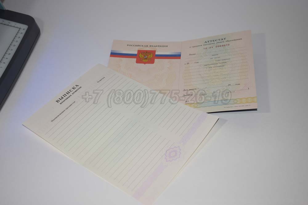 Аттестат за 11 класс Гознак 2008-2009 год выпуска г.Челябинск
