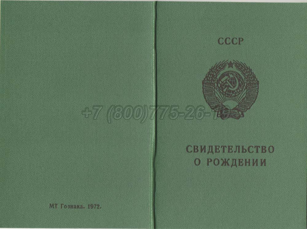 Свидетельство о рождении - РСФСР Гознак 1970-1991 год выпуска г.Челябинск