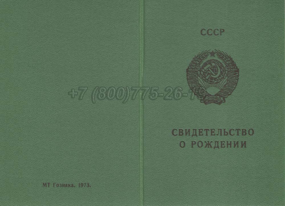 Свидетельство о рождении - Грузия Гознак 1970-1991 год выпуска г.Челябинск